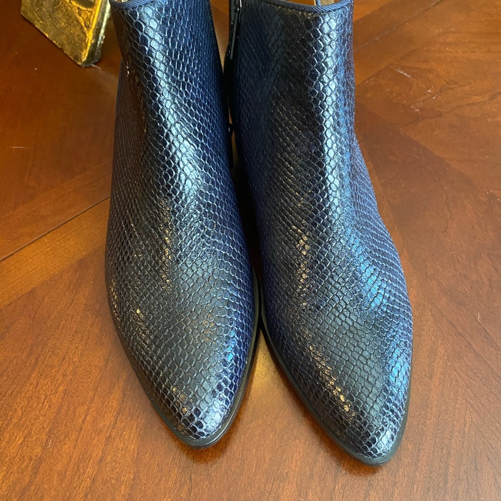 Franco Sarto snake embossed leather bootie